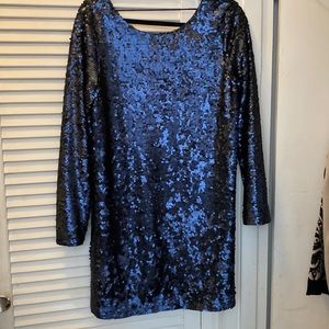 Mink pink mini navy sequin lovely dress